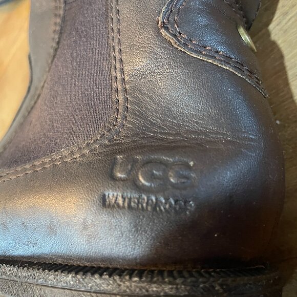 UGG Bonham III waterproof leather Chelsea boots Brown Women's 7 - Picture 3 of 7